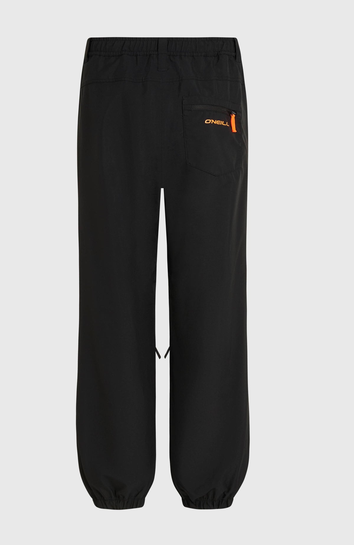 FWC Oversized Ski- und Snowboardhose für Herren, schwarz, freigestellt und flach liegend von hinten