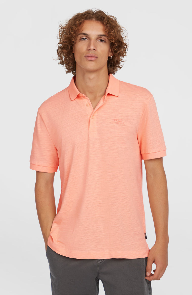Slub Small Logo Poloshirt | Coral Pop
