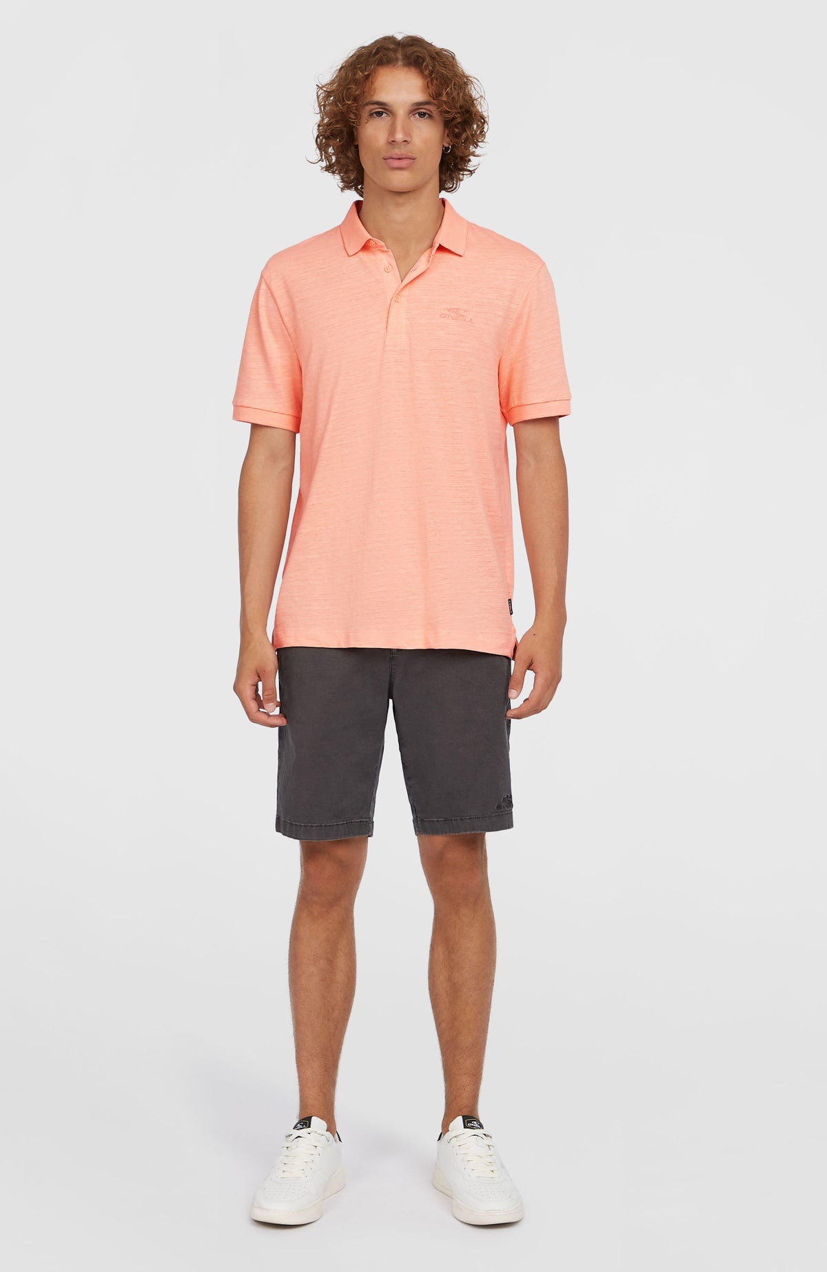 Slub Small Logo Poloshirt | Coral Pop