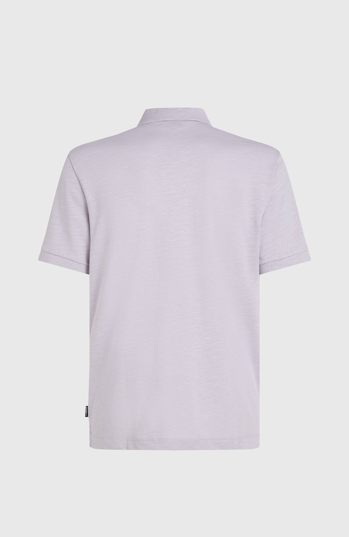 Slub Small Logo Poloshirt für Herren, lila, freigestellt von hinten mit geradem Saum