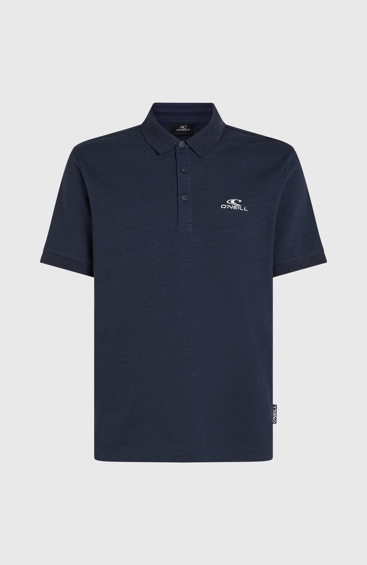 Slub Small Logo Poloshirt für Herren, blau mit Logo-Print in Weiß, freigestellt von vorne