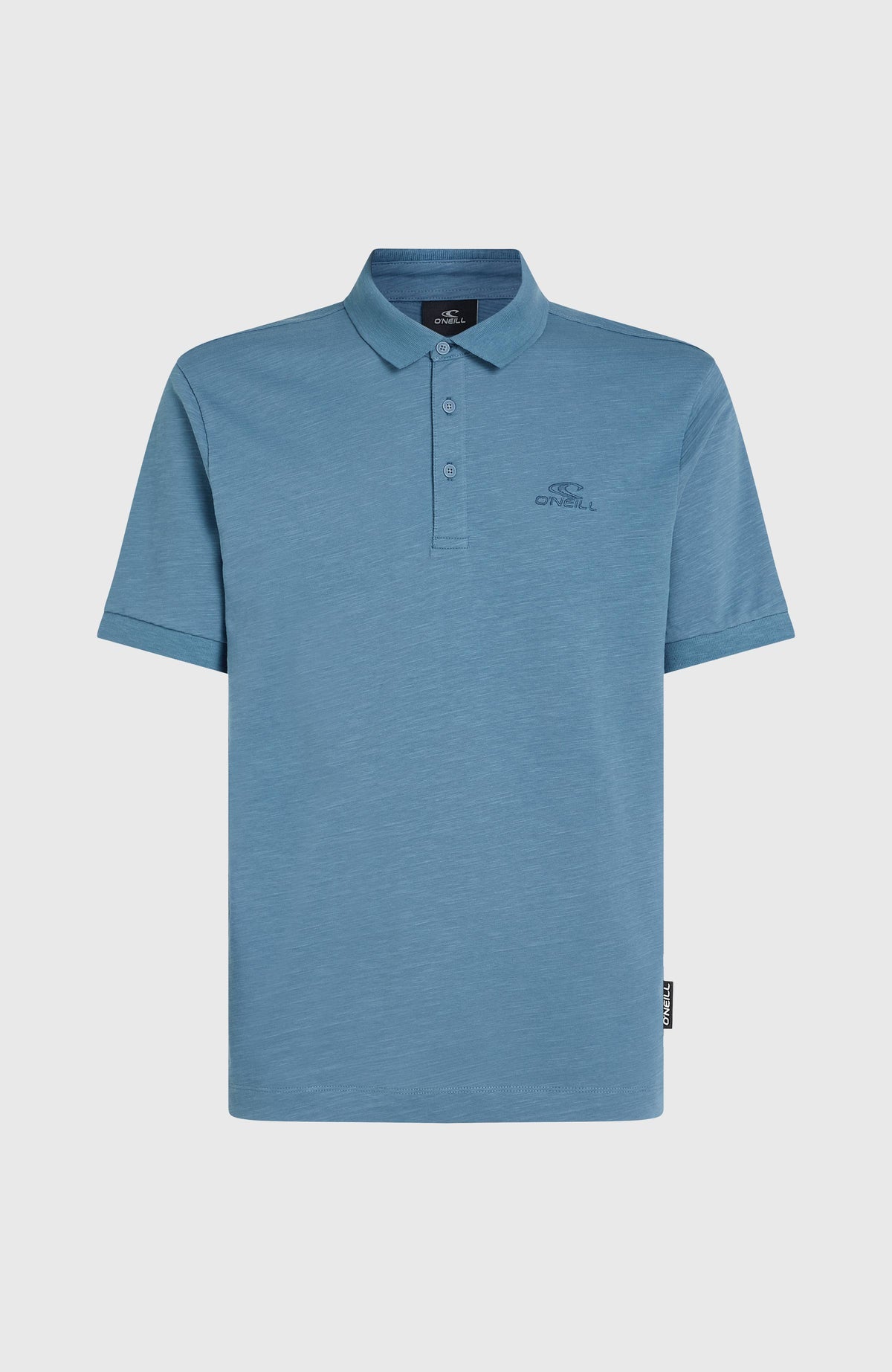 Slub Small Logo Poloshirt für Herren in Blau, freigestellt von vorne