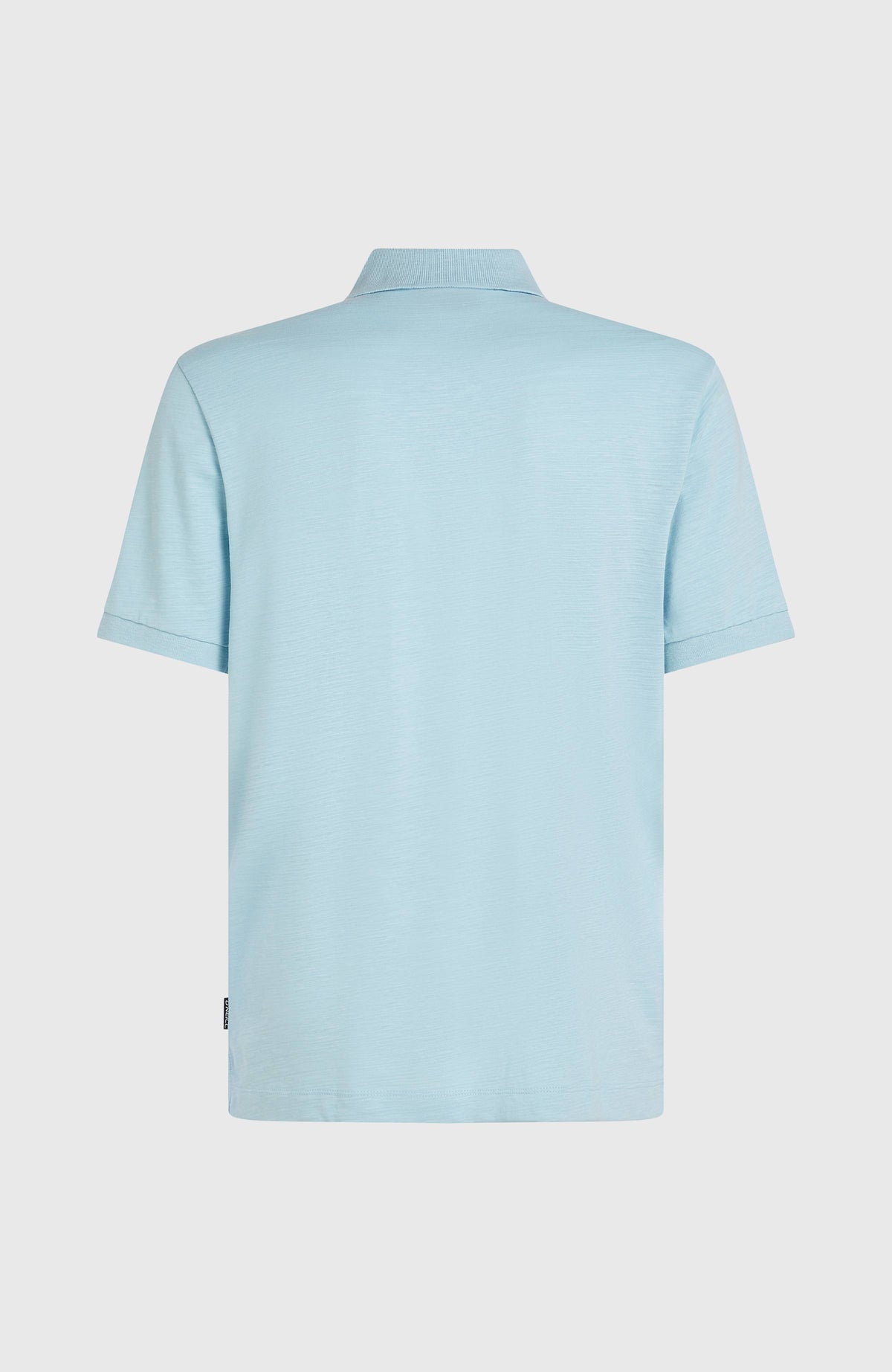 Slub Small Logo Poloshirt für Herren, blau, freigestellt von hinten mit kleinem Seitenlabel