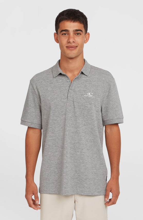 Slub Small Logo Poloshirt | Silver Melee
