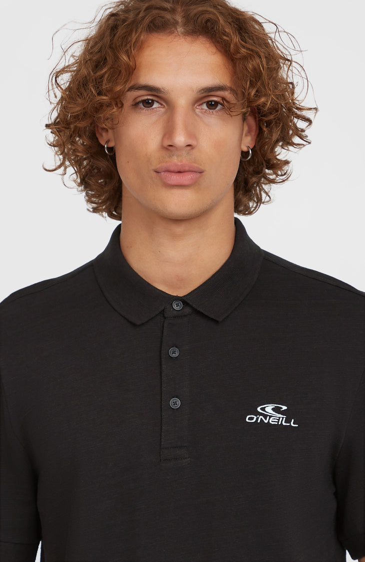 Slub Small Logo Poloshirt | Black Out