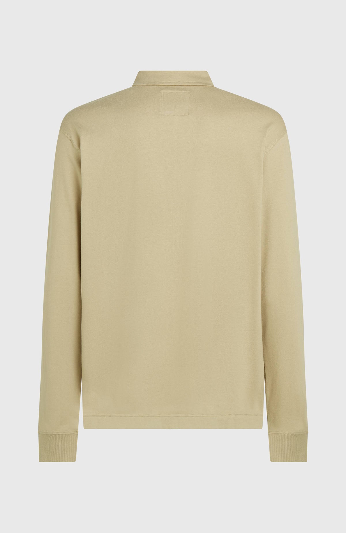 O'Riginals Langarm-Poloshirt für Herren, beige, freigestellt von hinten
