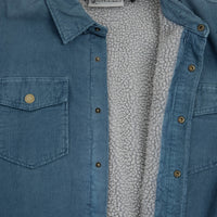 O'Riginals Cord-Overshirt mit Fleecefutter | Mozart Blue