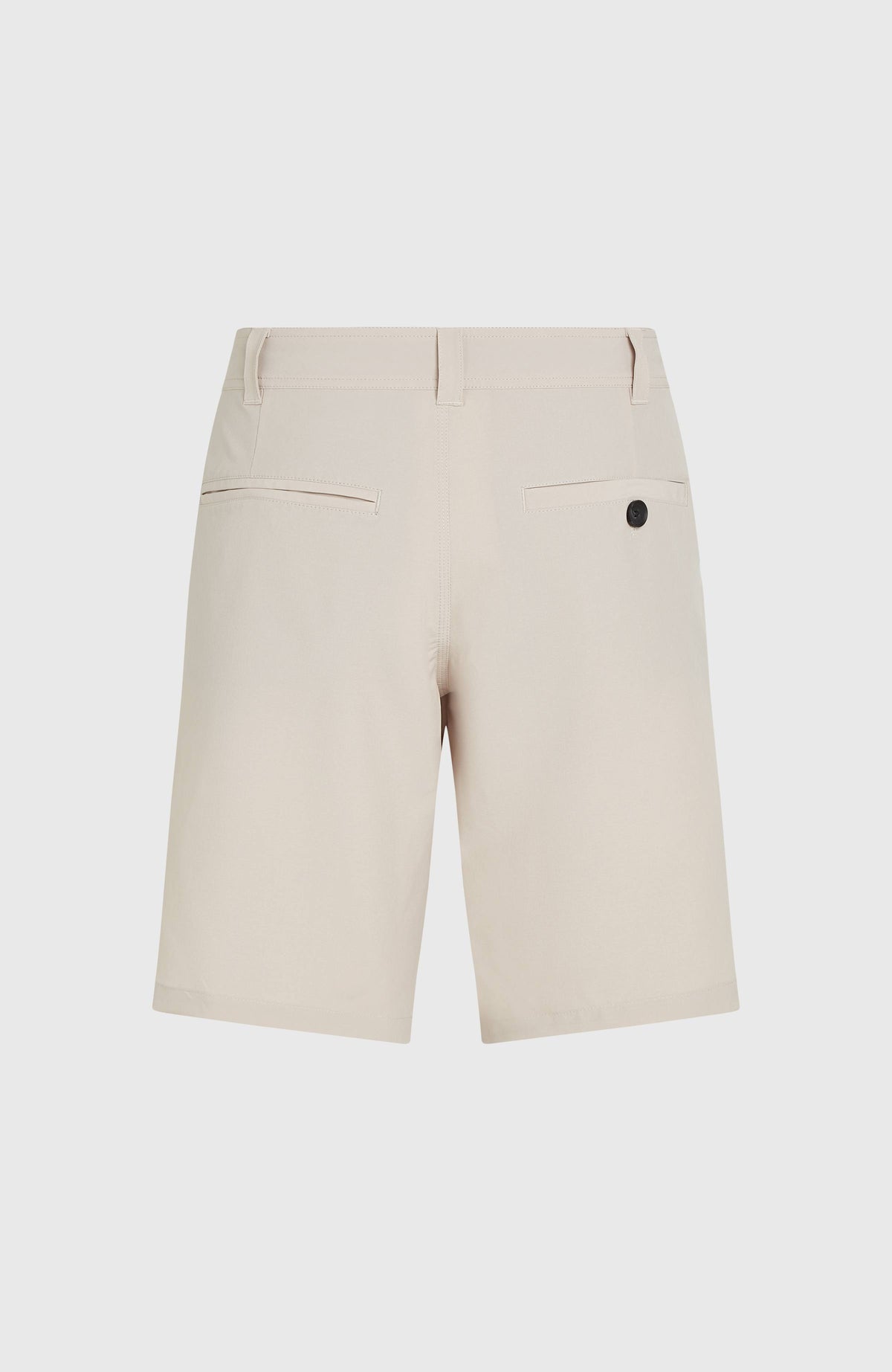Hybrid 19" Chino-Shorts für Herren, beige, flach liegend von hinten mit Gesäßtaschen