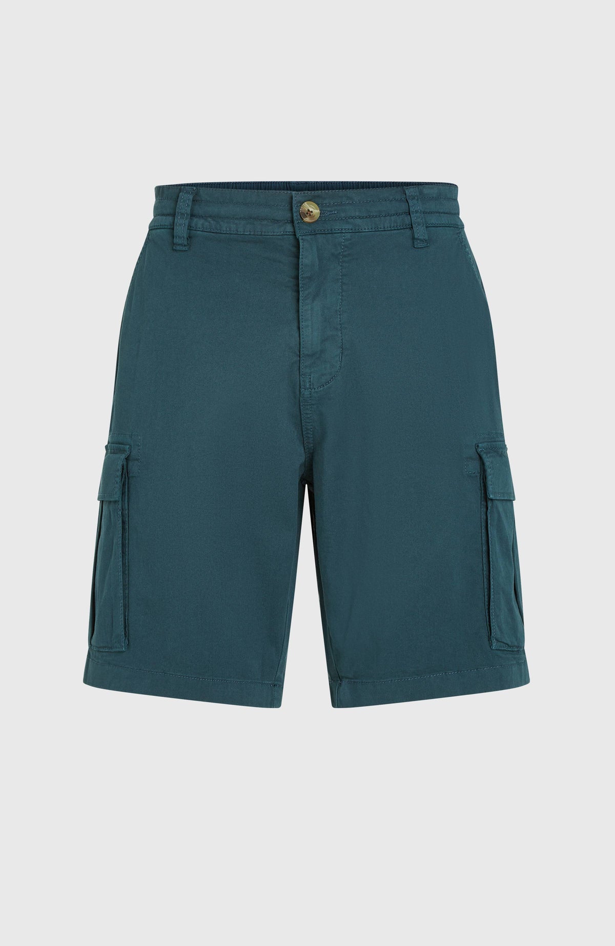 Essentials Cargo-Shorts für Herren, blau, freigestellt von vorne, mit Cargotaschen und Gürtelschlaufen