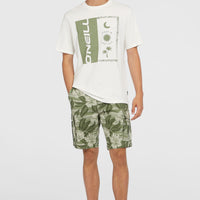 Essentials Cargo-Shorts | Green Tonal Dusty Flower