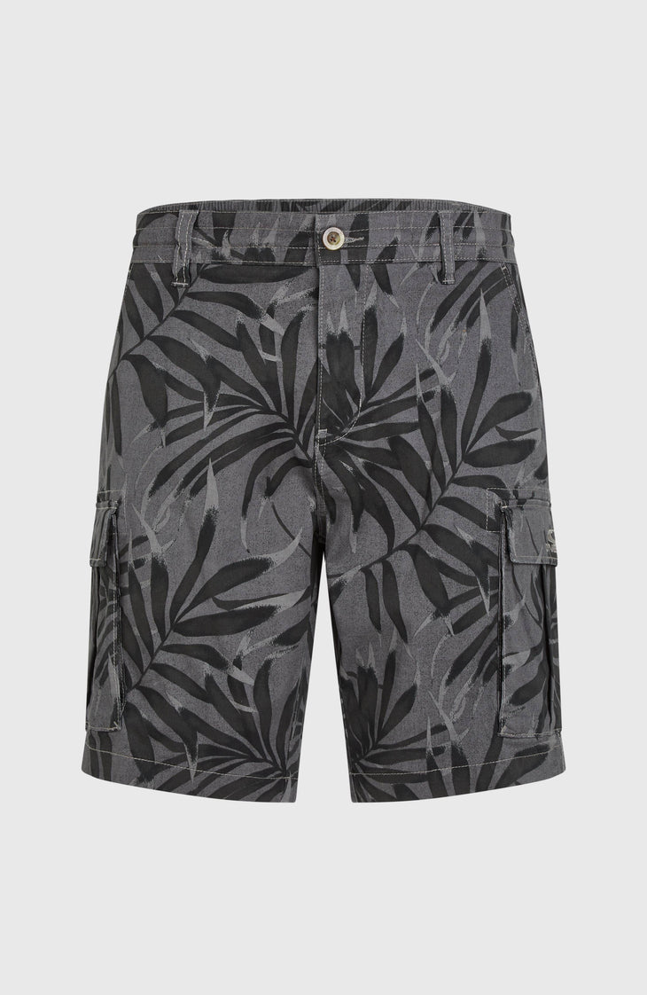 Essentials Cargo-Shorts | Black Dipped Leaves