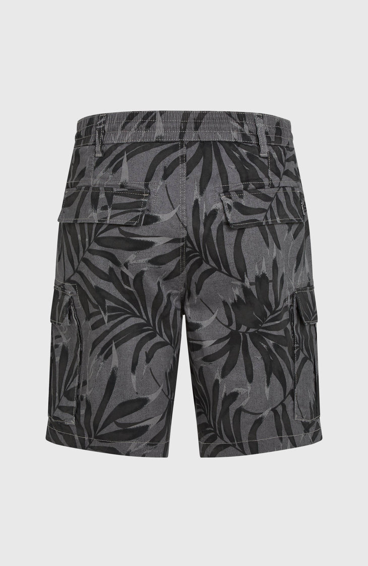 Essentials Cargo-Shorts | Black Dipped Leaves