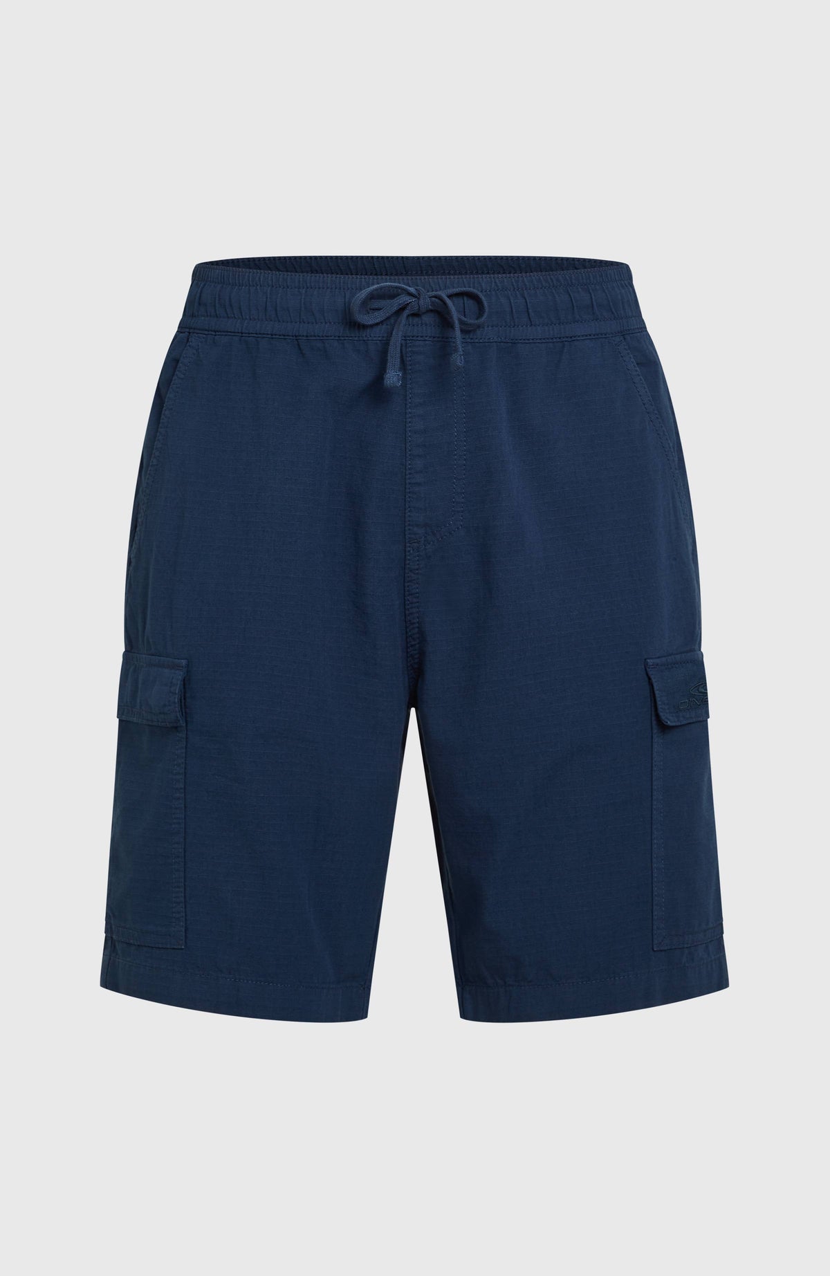Essentials Ripstop Cargo-Shorts für Herren, blau, freigestellt von vorne mit Kordelzug am Hosenbund