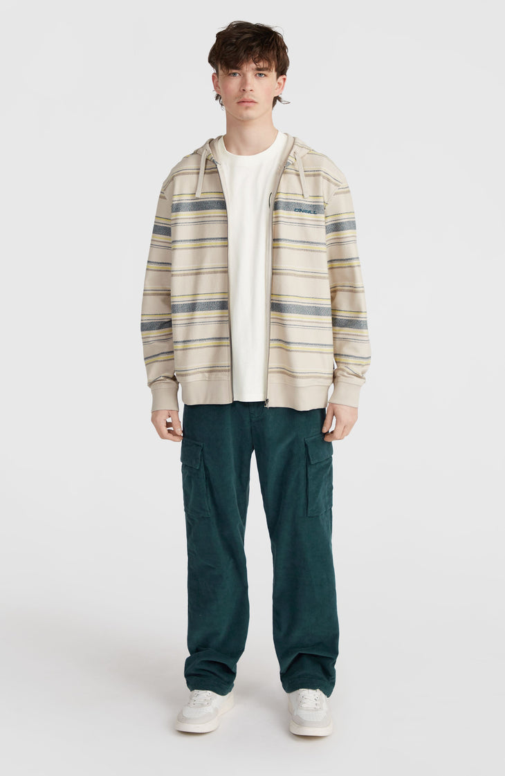 Bavaro Kapuzenjacke mit Reißverschluss | Grey Vintage Stripe