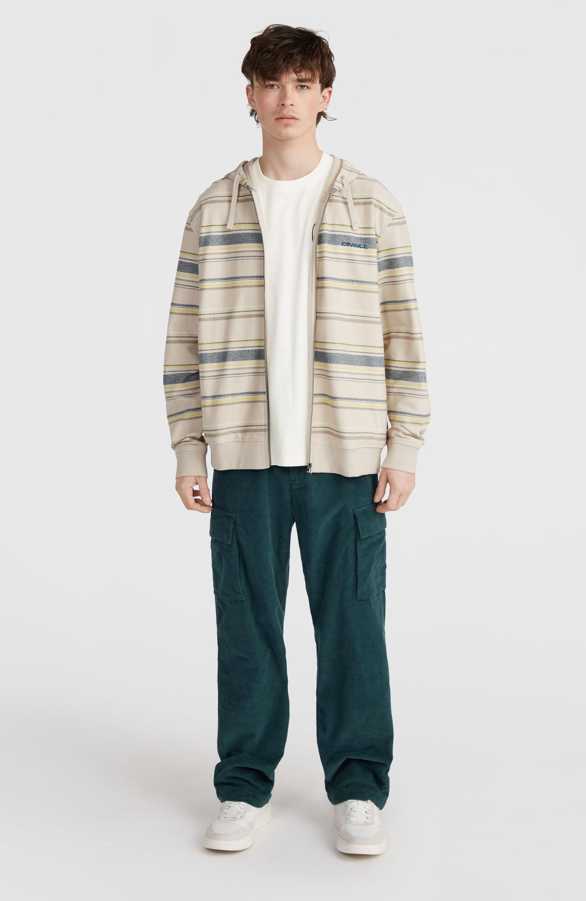 Bavaro Kapuzenjacke mit Reißverschluss | Grey Vintage Stripe