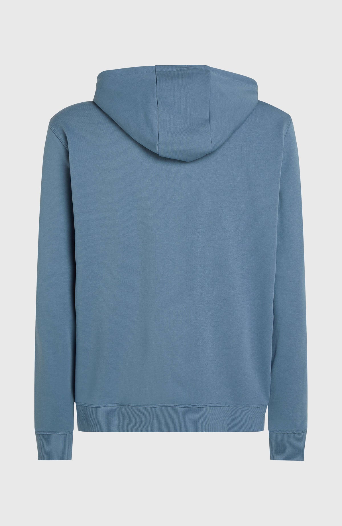 Small Logo Kapuzenjacke mit Reißverschluss, blau, freigestellt von hinten mit Kapuze
