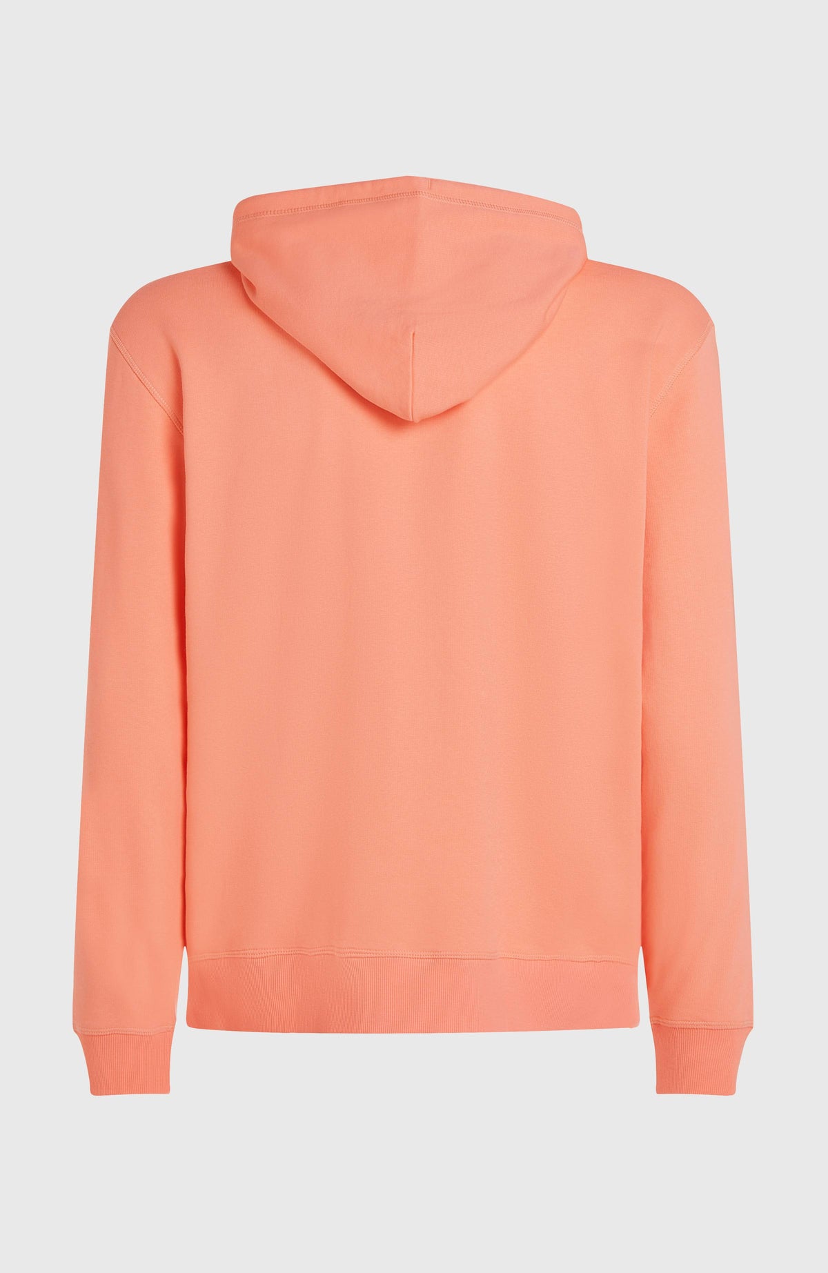 Logo Hoodie für Herren, pink, freigestellt von hinten mit Kapuze und Rippstricksaum