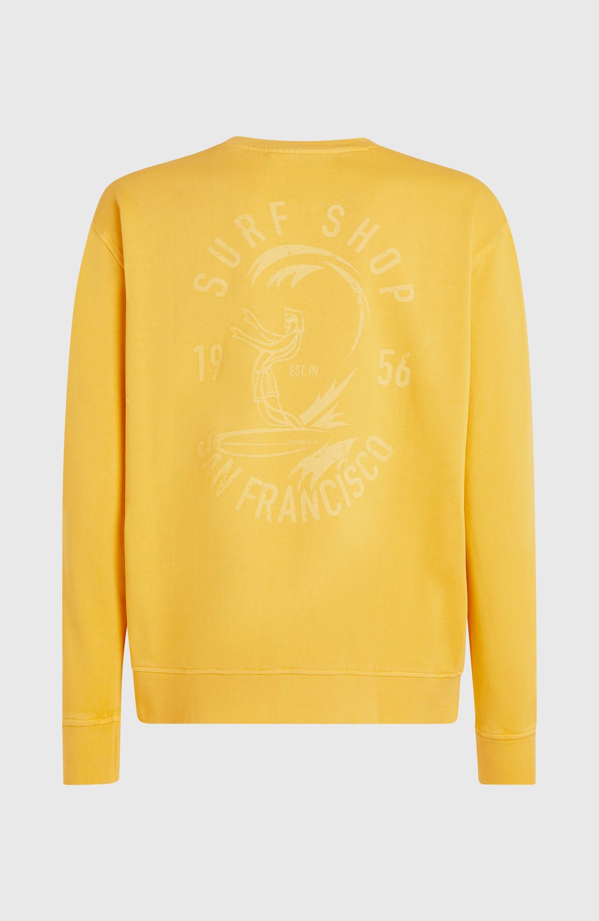 O'Riginals Crew Sweatshirt für Herren, gelb, freigestellt von hinten mit großem Rückenprint