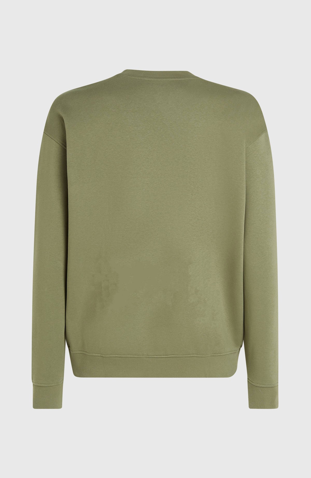 Future Surf Society Crew Sweatshirt für Herren, grün, freigestellt in der Rückansicht mit elastischem Saum