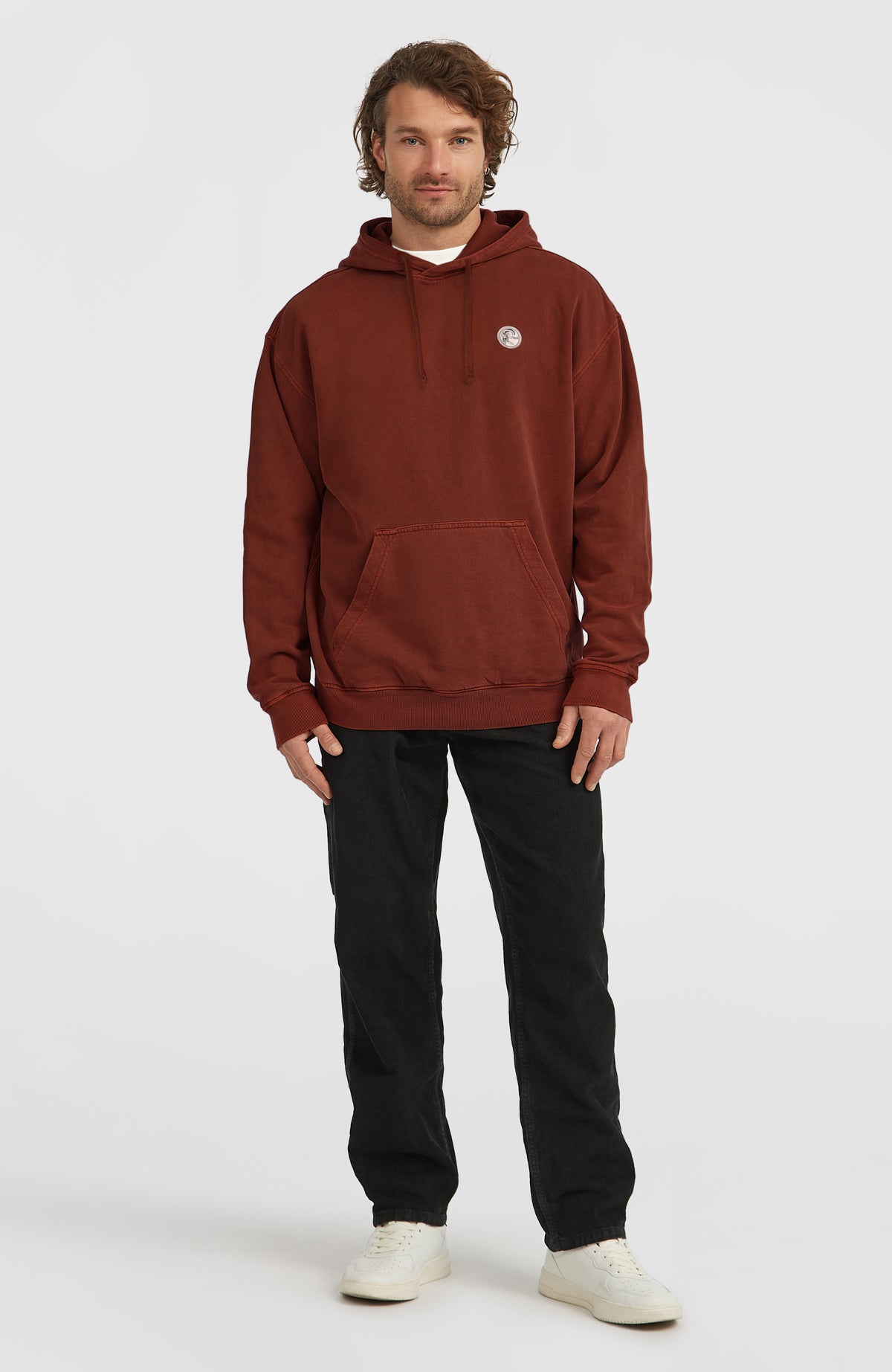 O'Riginals Hoodie für Herren, braun, Ganzkörperansicht von vorne am Model