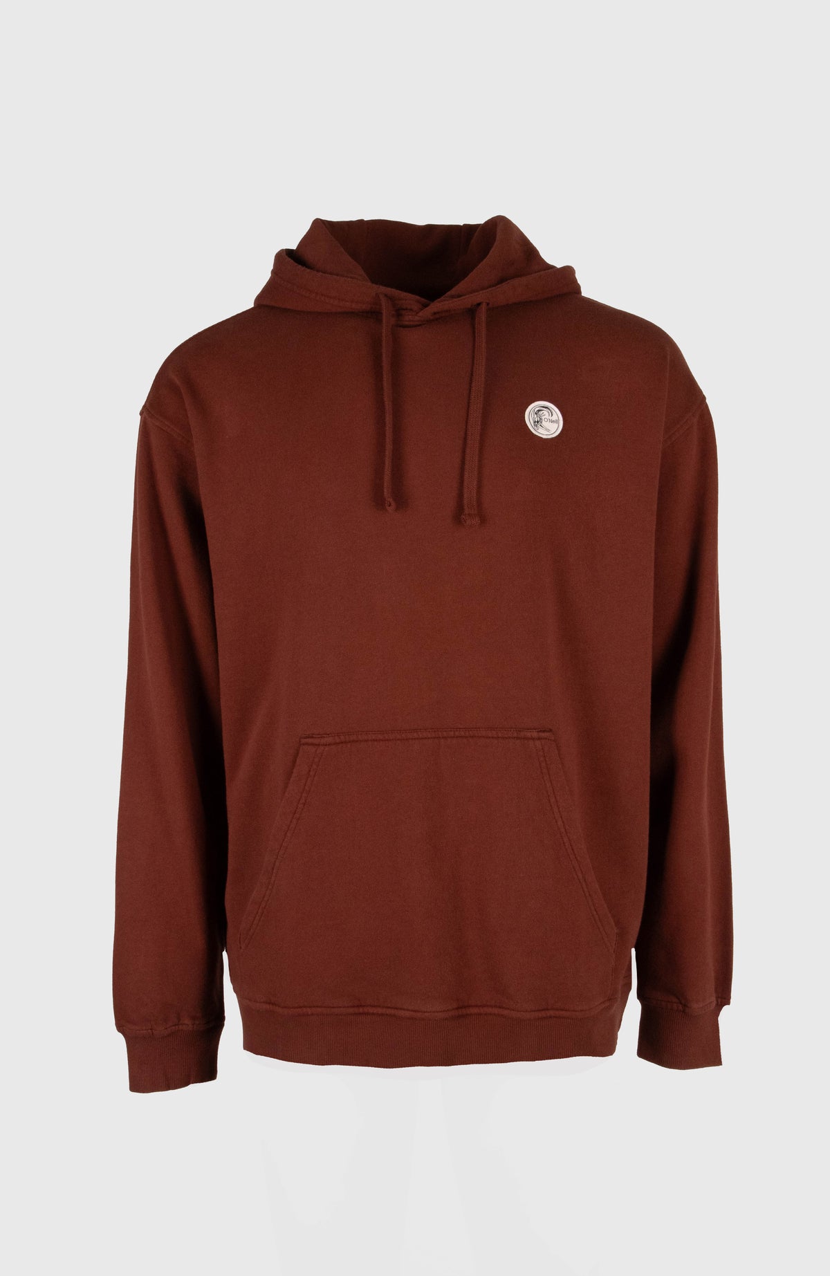 O'Riginals Hoodie für Herren, braun, freigestellt von vorne mit Kängurutasche