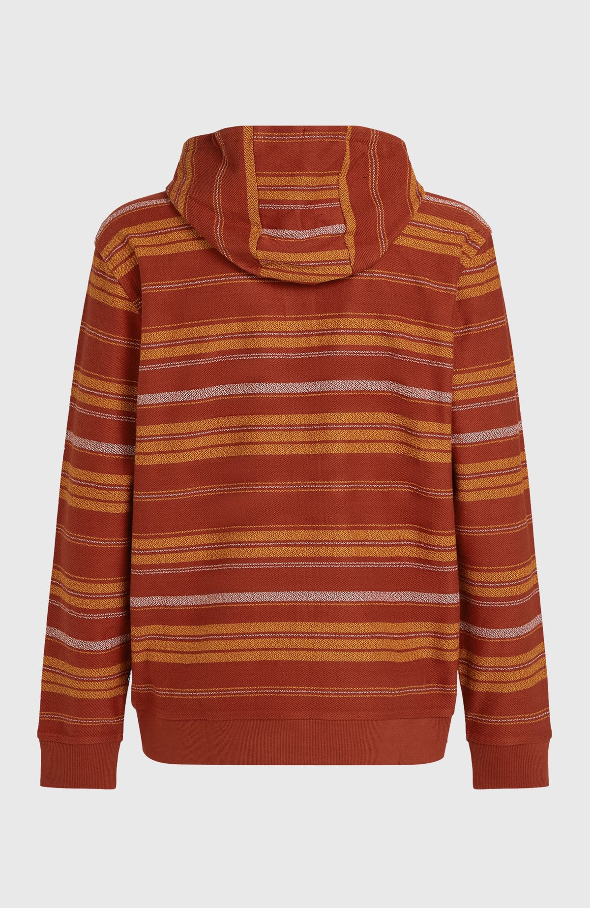 O'NEILL BAVARO FZ HOODIE für Herren, braun mit Streifenmuster in Gelb und Weiß, Rückansicht