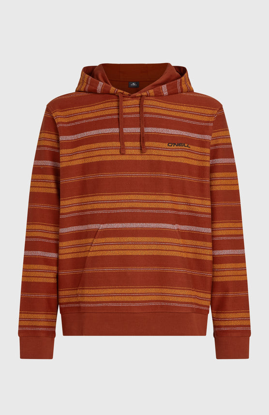 O'NEILL BAVARO HOODIE für Herren, braun mit Streifenmuster in Gelb und Weiß, Vorderansicht