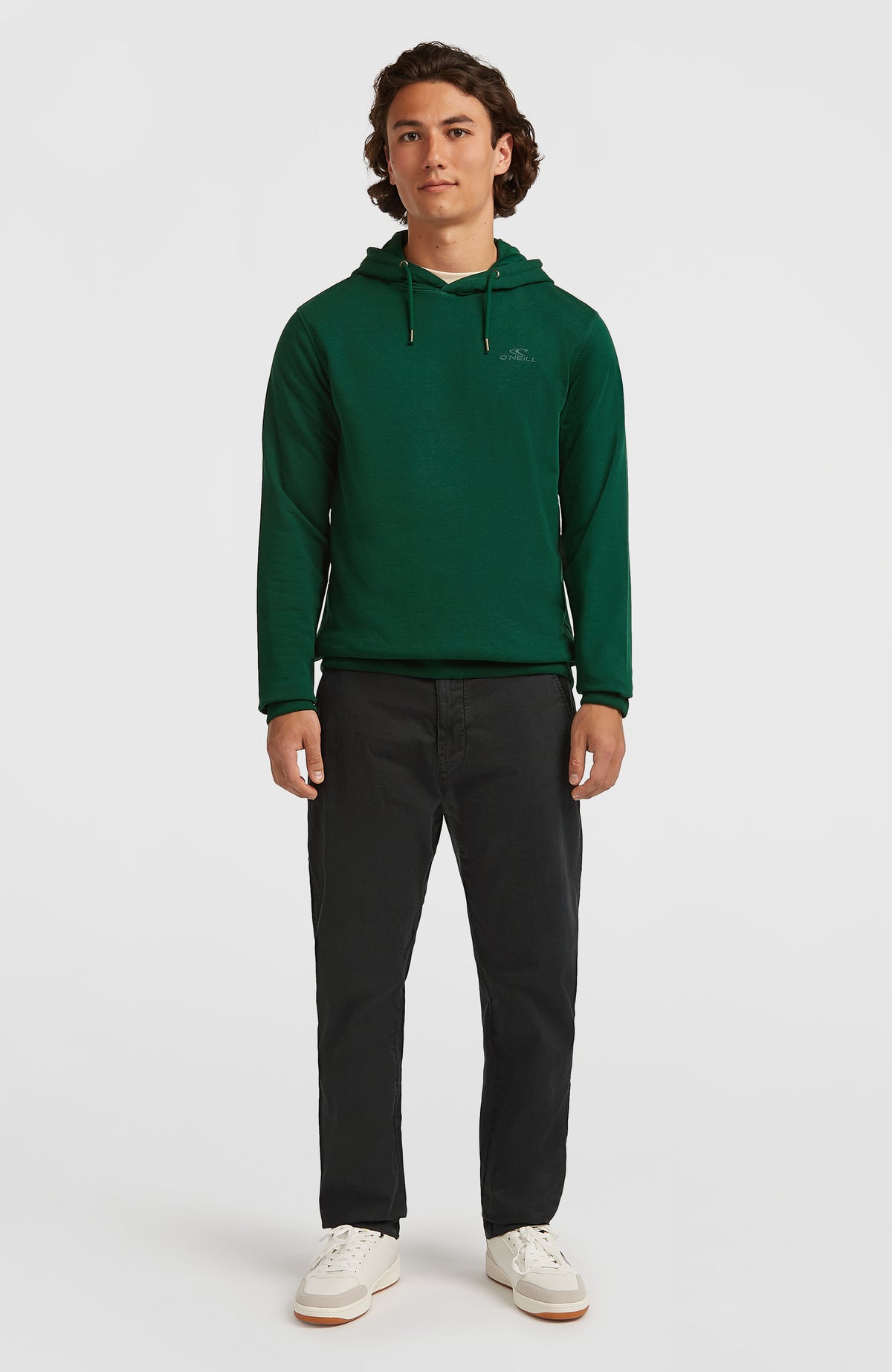 Small Logo Hoodie für Herren, grün, Ganzkörperansicht am Model