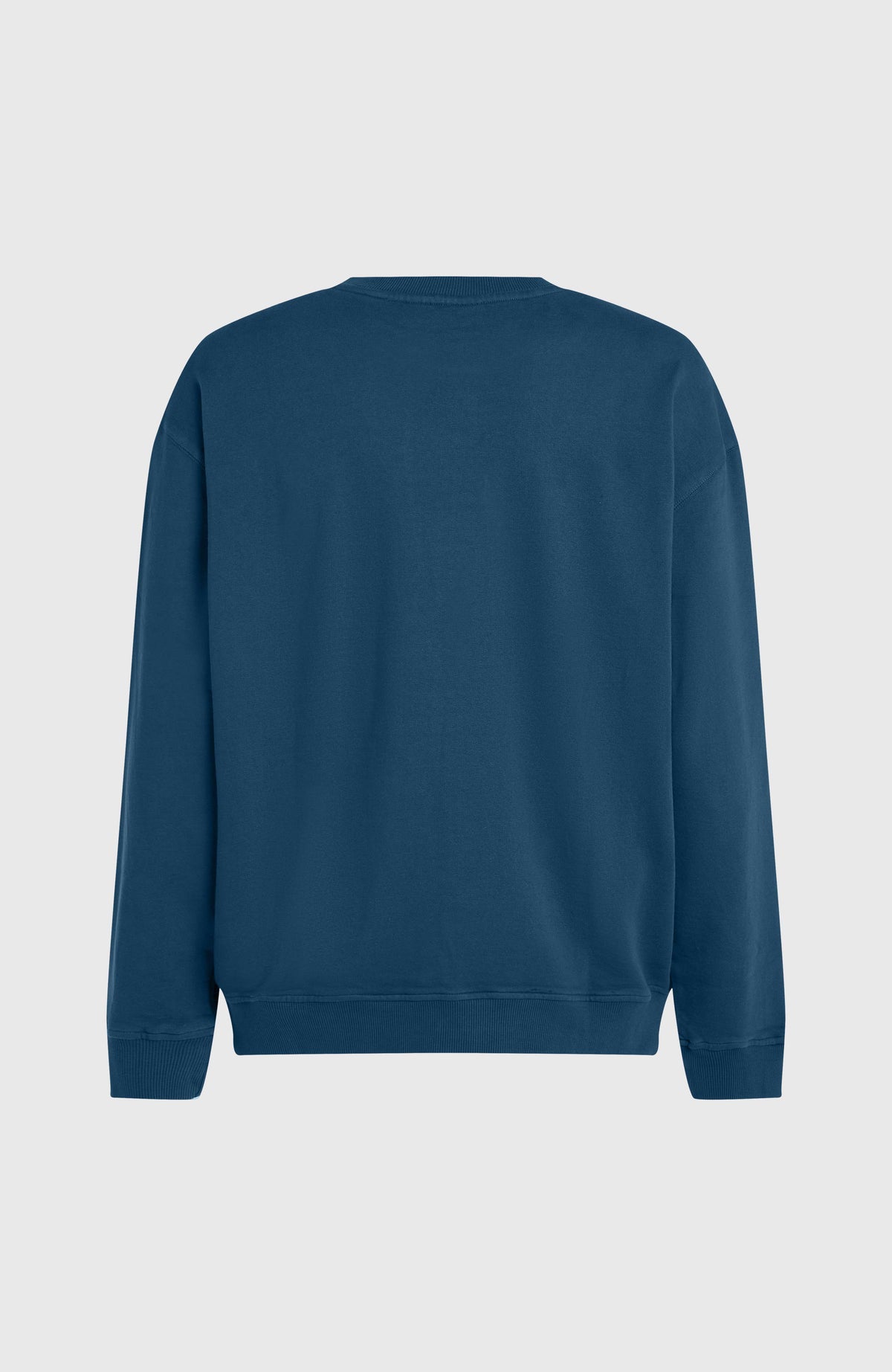 O'Riginals Crew Sweatshirt für Herren, blau, freigestellt von hinten mit Rippbündchen