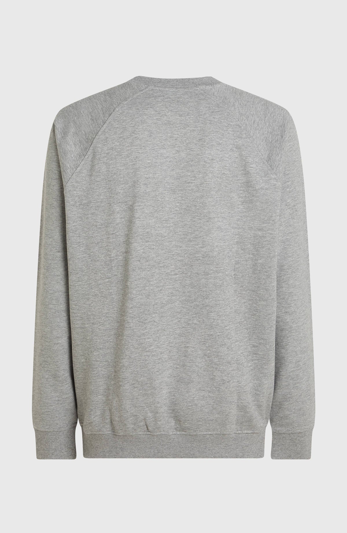 Essentials 90s Logo Crew Sweatshirt für Herren, grau, flach liegend von hinten mit Raglannähten