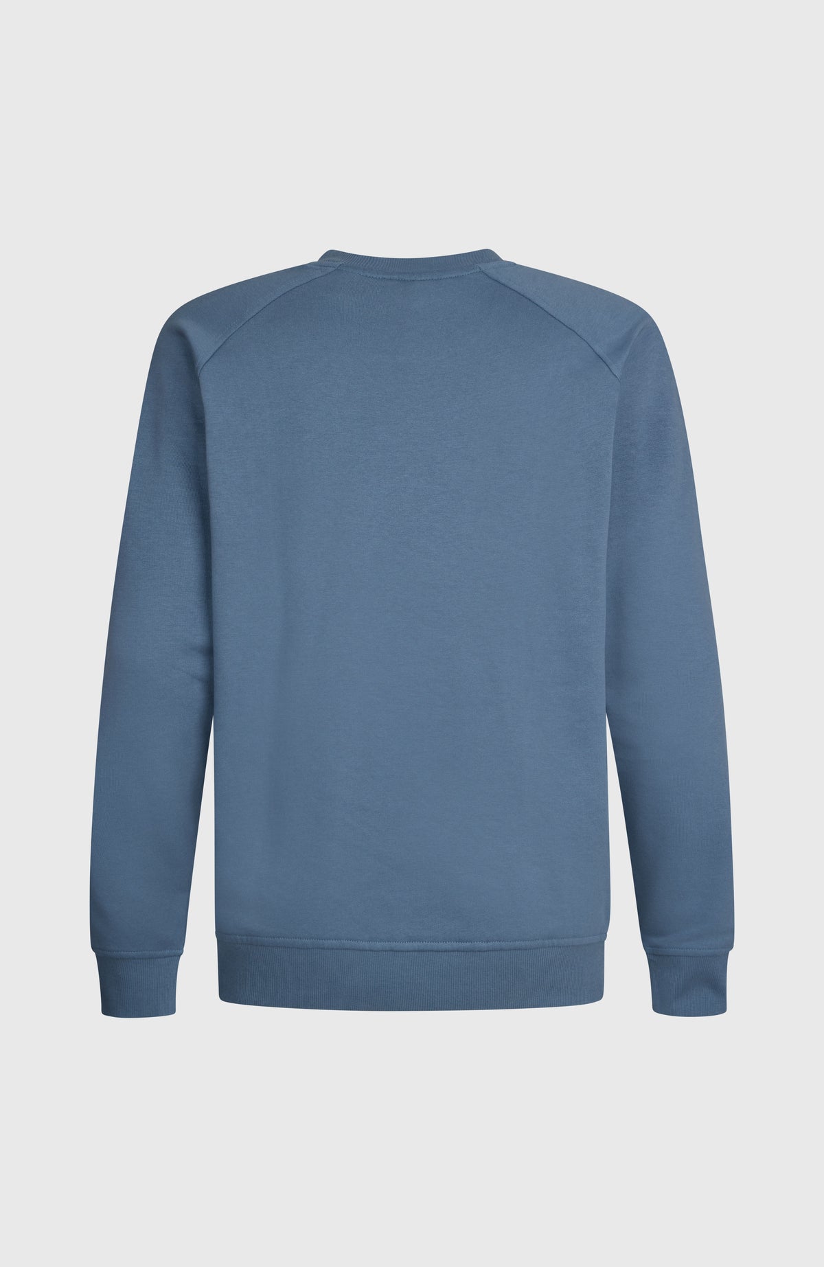 O'RIGINALS CREW Sweatshirt für Herren, blau, freigestellt von hinten, gerippter Saum und Rundhalsausschnitt