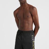 Cali Melted Print 16'' Badehose | Black Out
