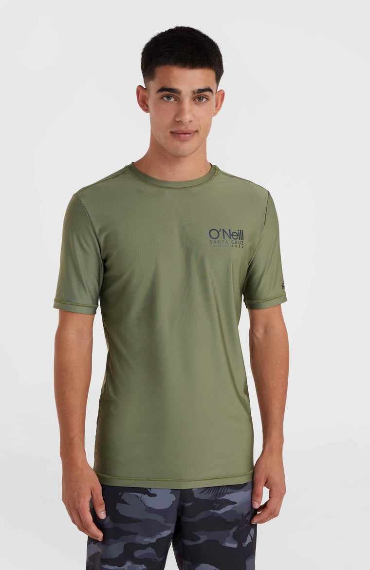 Essentials Cali Shortsleeve-Schwimmshirt | Deep Lichen Green
