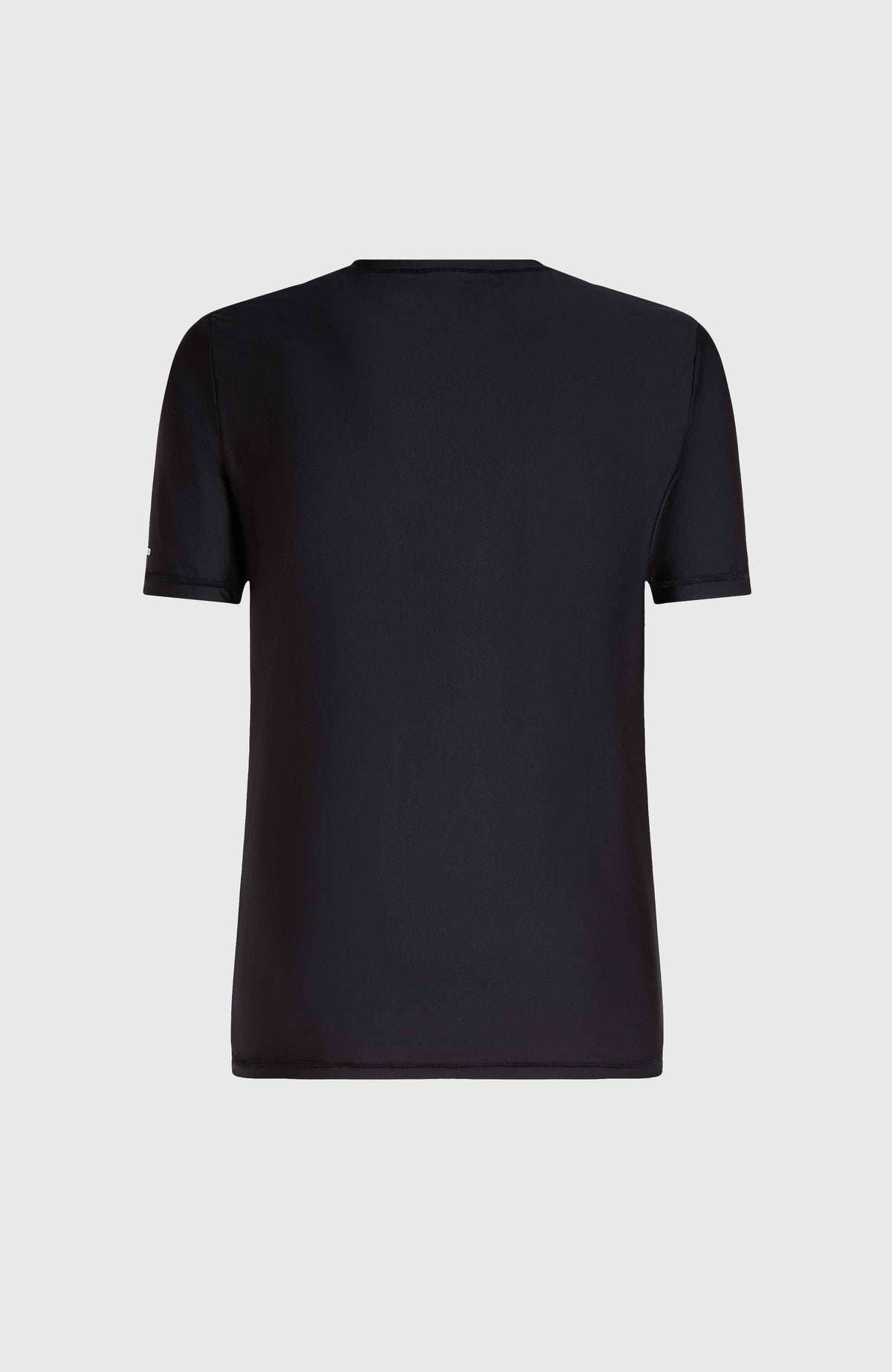 Essentials Cali Shortsleeve-Schwimmshirt für Herren, schwarz, freigestellt von hinten mit Rundhalsausschnitt