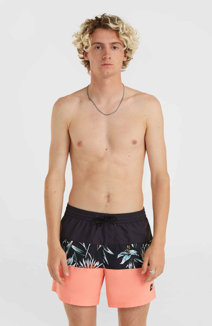 Mix and Match Cali Block 15'' Badehose | Black Tropicana
