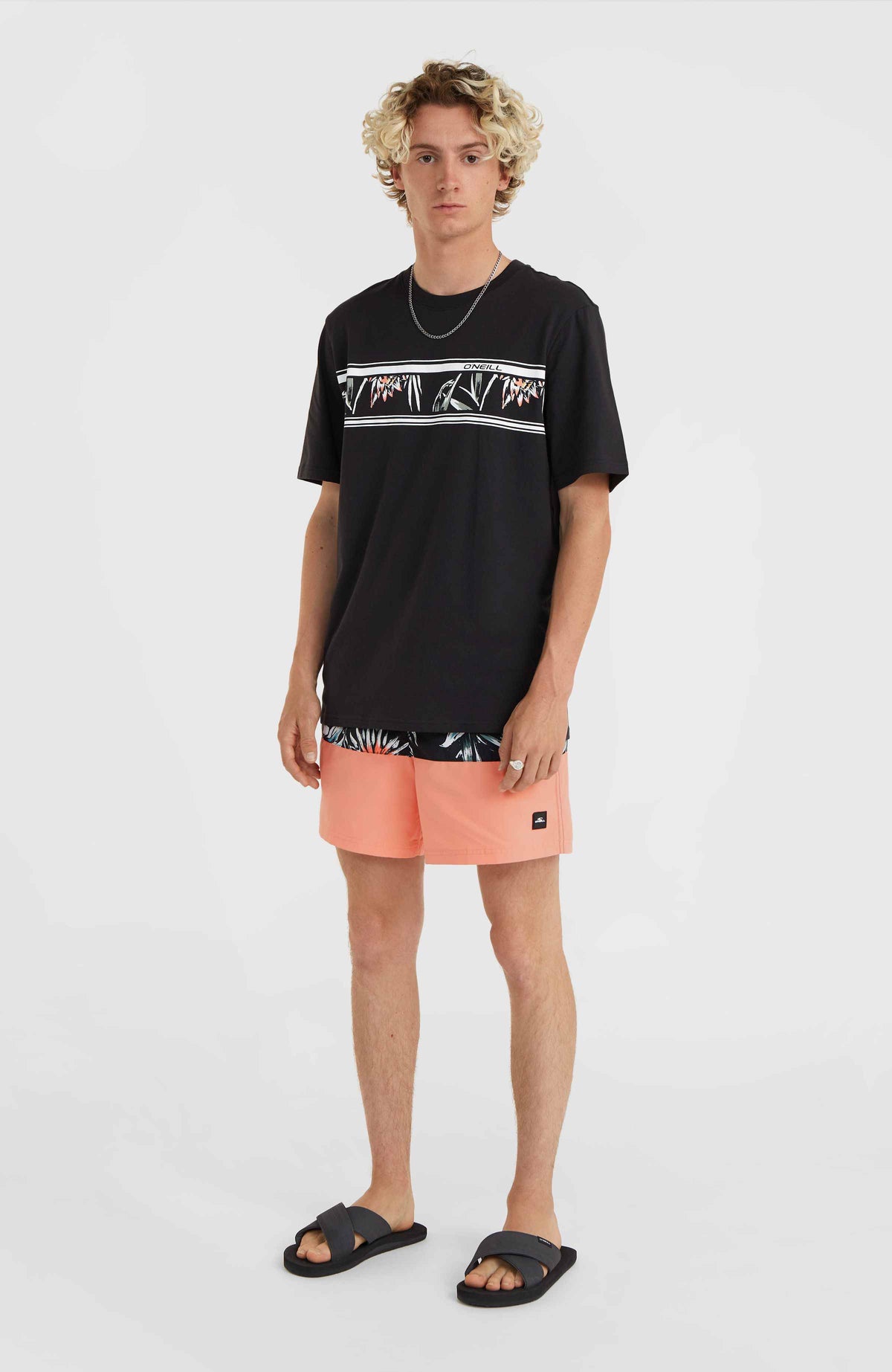 Mix and Match Cali Block 15'' Badehose | Black Tropicana