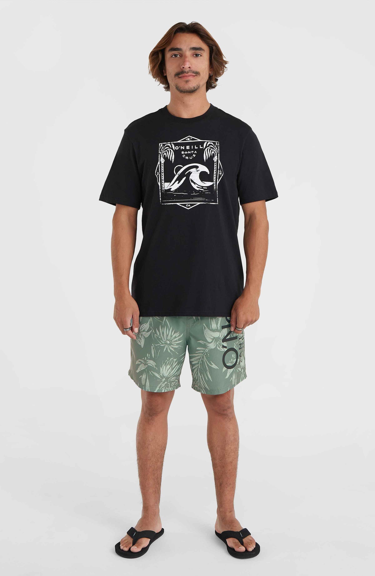 Mix and Match Cali 16'' Badehose | Green Tonal Tropicana