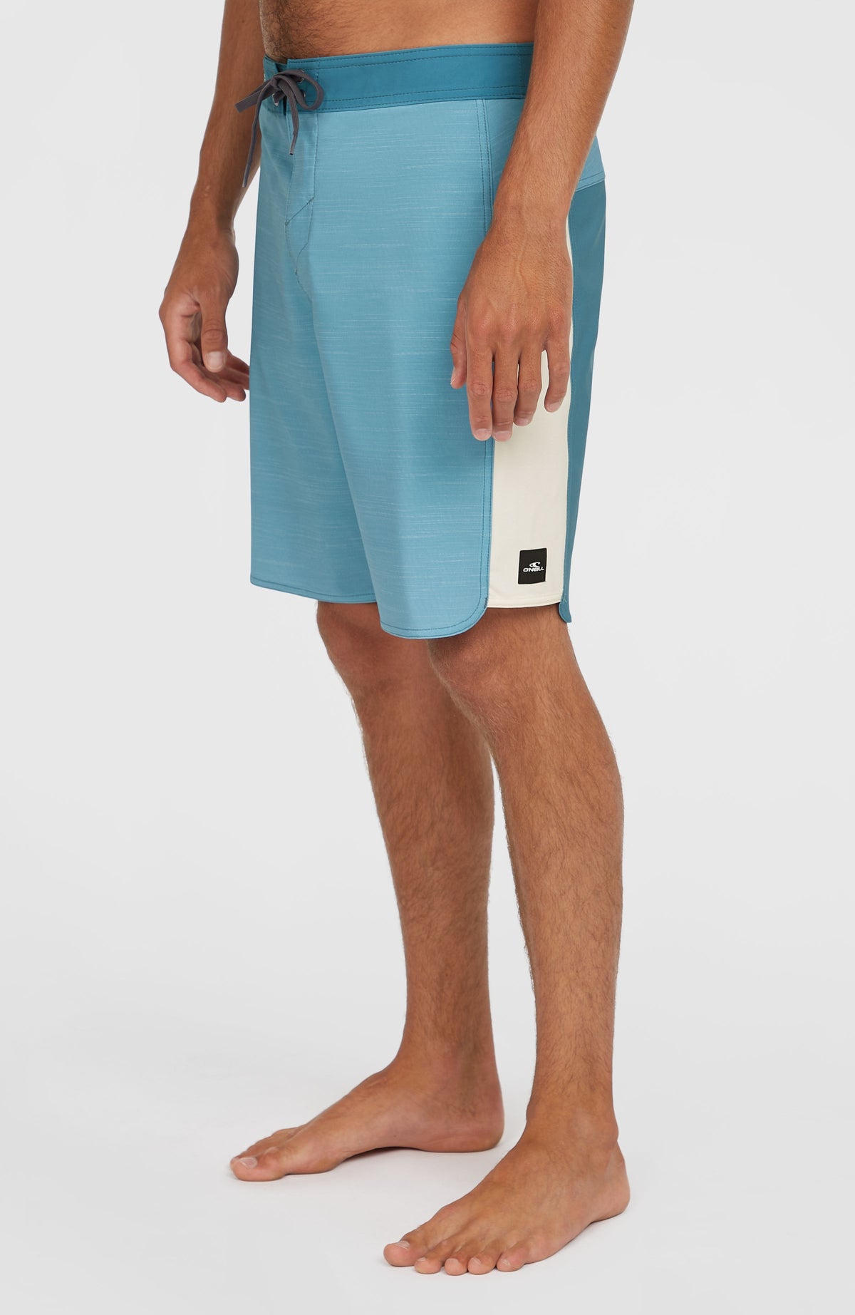 Hyperfreak Tech Panel 19'' Boardshorts für Herren, blau, Seitenansicht mit weißem Seitenstreifen