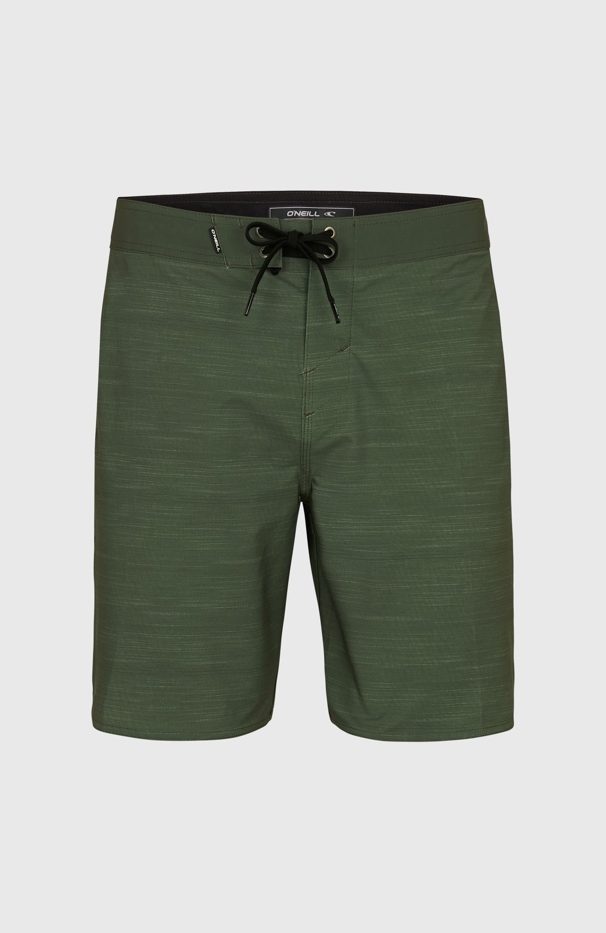 Hyperfreak Tech Panel 19'' Boardshorts für Herren, grün, freigestellt von vorne mit Kordelzug
