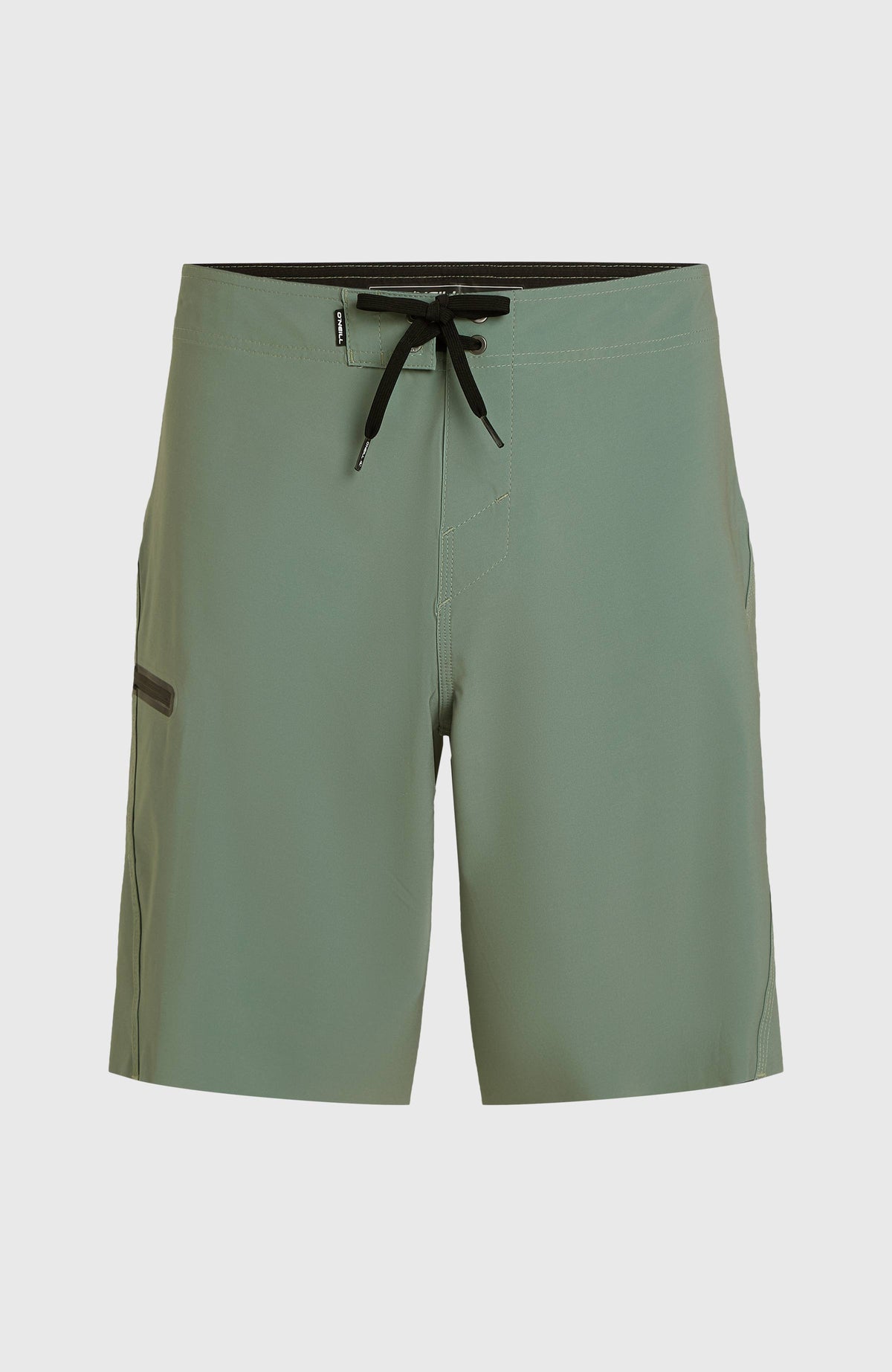 Hyperfreak Tech Solid 19'' Boardshorts für Herren, grün, freigestellt von vorne mit Kordelverschluss am Bund