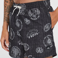 Cali Print 15'' Badehose | Black Mystical