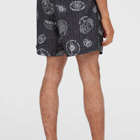 Cali Print 15'' Badehose | Black Mystical