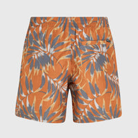 Cali Floral 16'' Badehose | Orange Dipped Leaves