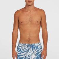 Cali Floral 16'' Badehose | Blue Dipped Leaves