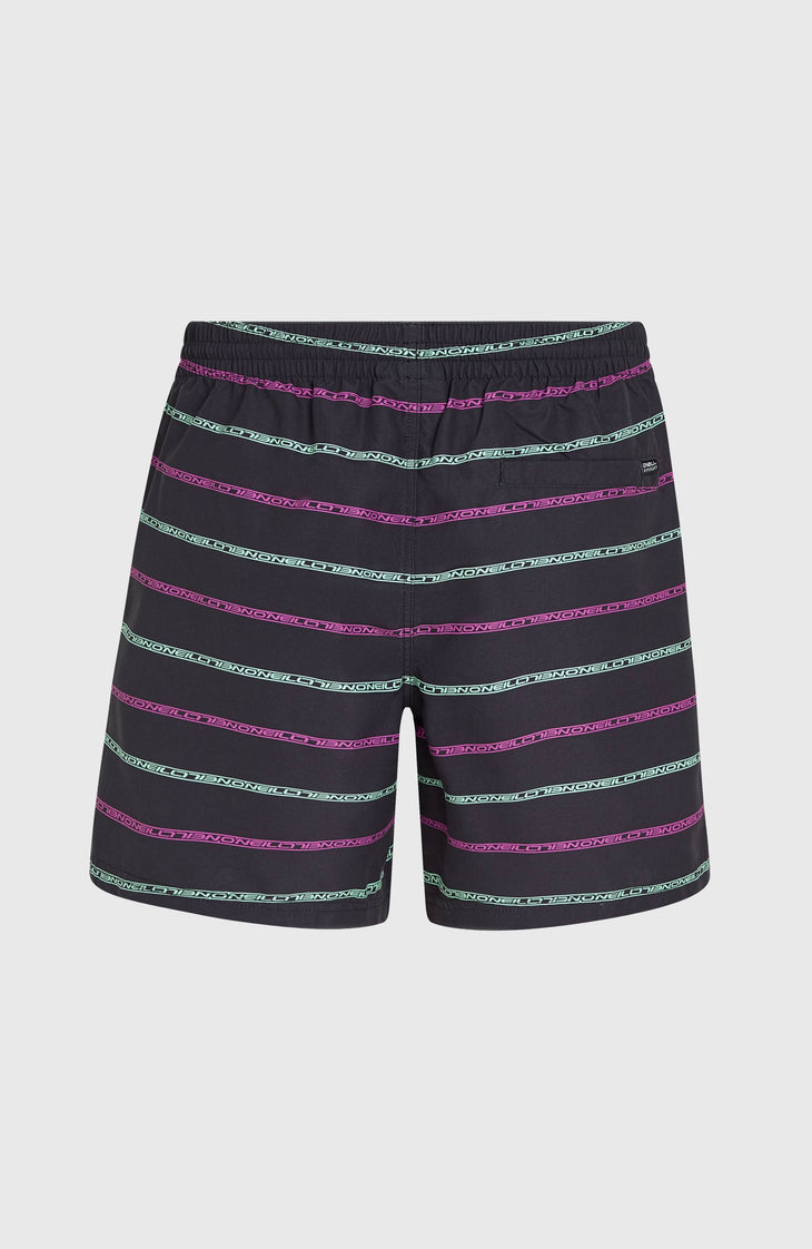 Cali First 15'' Badehose | Black/Purple O'Neill Stripe