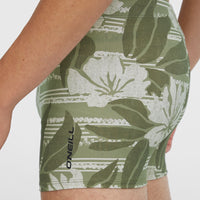 Essentials Floral Racer Badehose | Green Tonal Dusty Flower