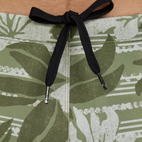 Essentials Floral Racer Badehose | Green Tonal Dusty Flower