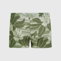 Essentials Floral Racer Badehose | Green Tonal Dusty Flower