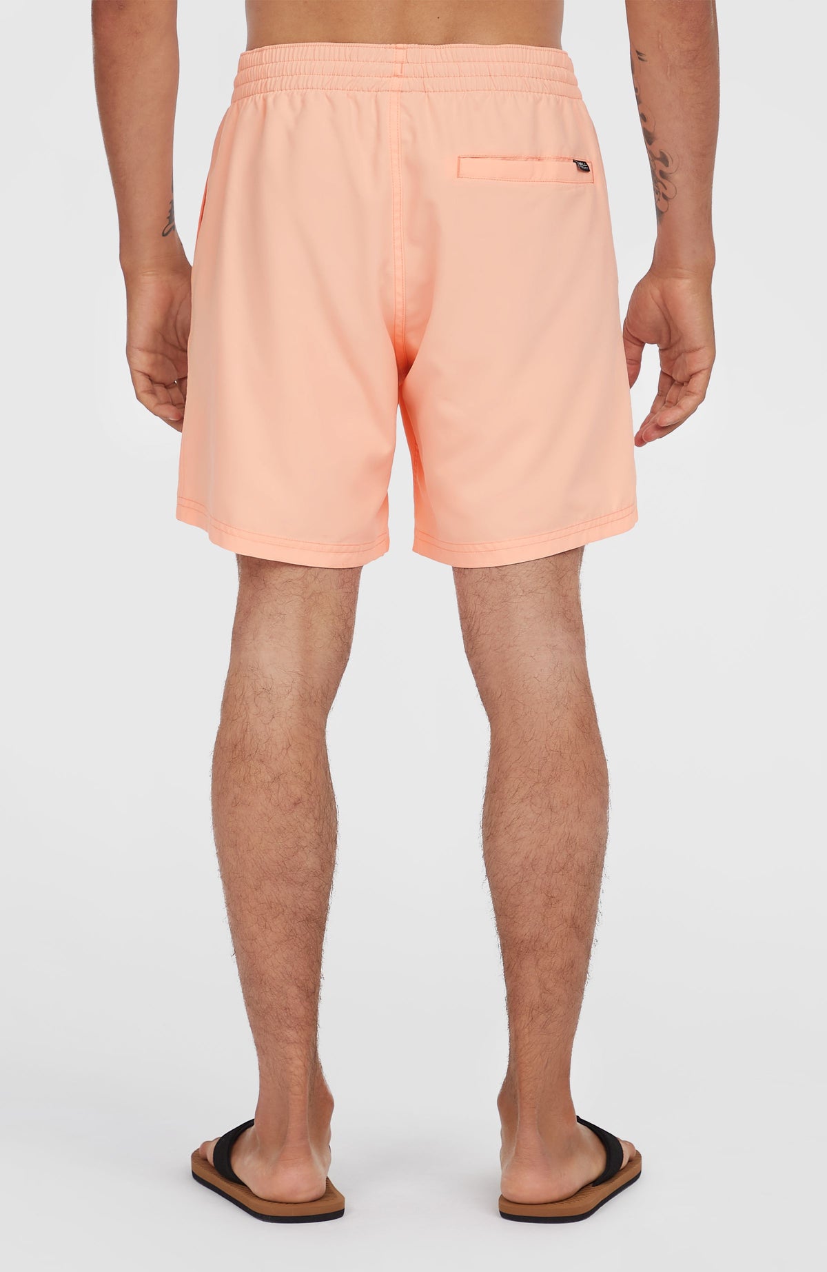 Original Cali 16'' Badehose für Herren, pink, Rückansicht am Model mit elastischem Bund und Gesäßtasche