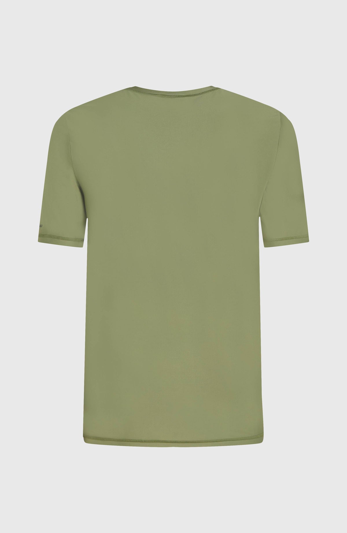 Essentials Shortsleeve-Schwimmshirt für Herren, grün, freigestellt von hinten mit dezenten Nahtdetails